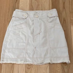 Free People Beige Denim Skirt 4